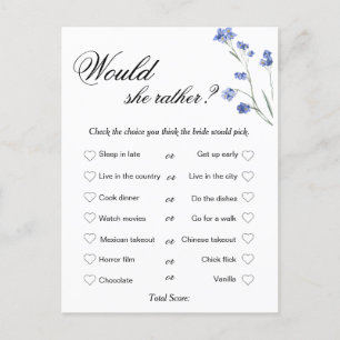 Modern Bridal Shower Game, Who knows the Bride Holiday Postcard