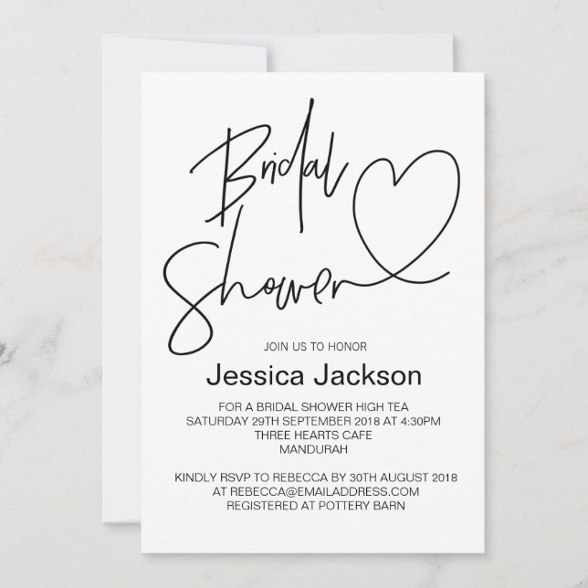 Modern Bridal Shower Invitation (Front)
