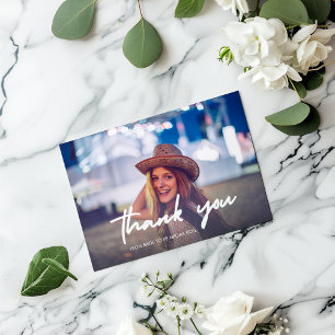 Modern Bridal Shower Photo Thank You Card