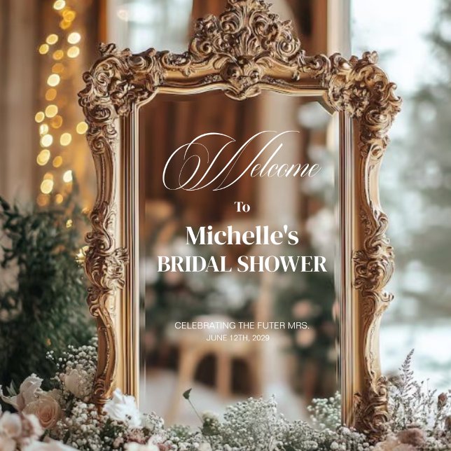 Modern Bridal Shower Welcome Mirror Decal Sign  (Creator Uploaded)