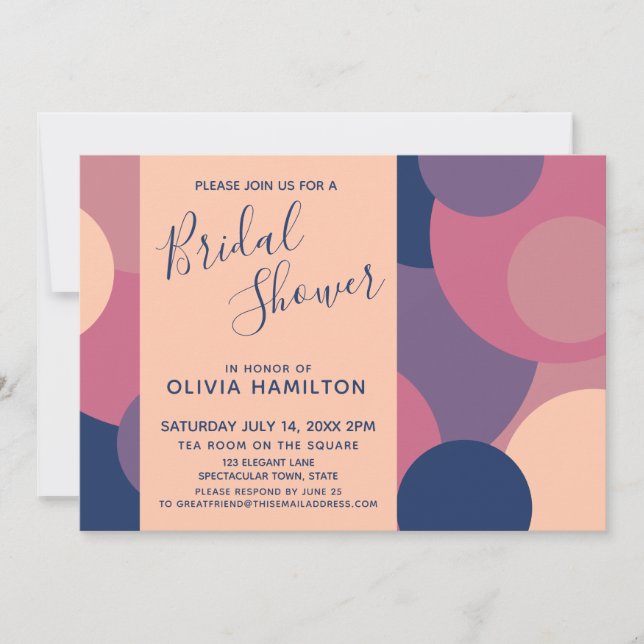 Modern Bridal Shower with Colourful Circles Invitation (Front)