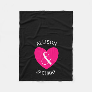Modern Bride and Groom Pink Heart Z03 Fleece Blanket