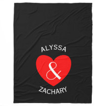 Modern Bride and Groom Red Heart