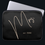 Modern Bride | Beige   Black Script Laptop Sleeve<br><div class="desc">Show your bride pride with personalised gear perfect for destination weddings.</div>