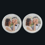 Modern Bride Groom Simple Photo Wedding Cufflinks<br><div class="desc">Add the finishing touch to your wedding with these modern and simple custom photo cufflinks. Perfect as wedding favours to all your guests . Customise these wedding cufflinks with your favourite engagement photo, newlywed photo, and personalise with name and date. See our wedding collection for matching wedding favours, newlywed gifts,...</div>