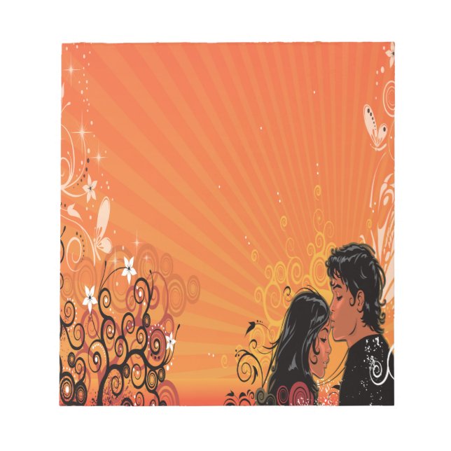 Modern Bride & Groom Sunset Notepad (Front)