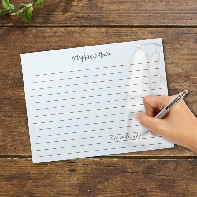 Modern Bride Planner Pink Vintage Wedding Dress  Notepad (Creator Uploaded)