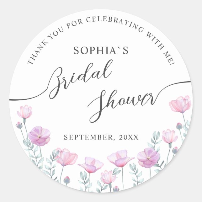 Modern Bride Shower Square Sticker  (Front)