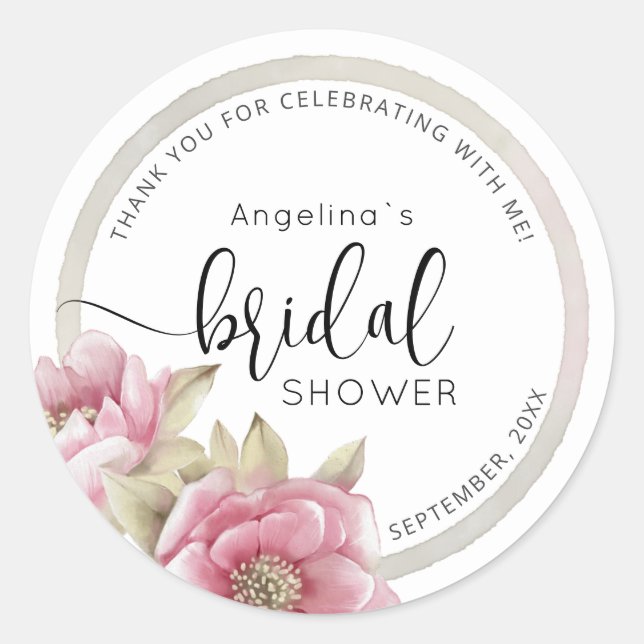 Modern Bride Shower Sticker  (Front)