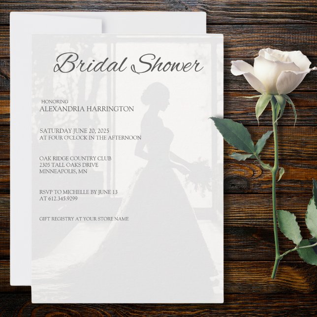 Modern Bride Silhouette Bridal Shower  Invitation (Creator Uploaded)