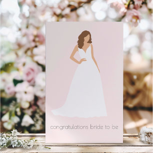 Modern Bride Wedding Dress Congratulations Card