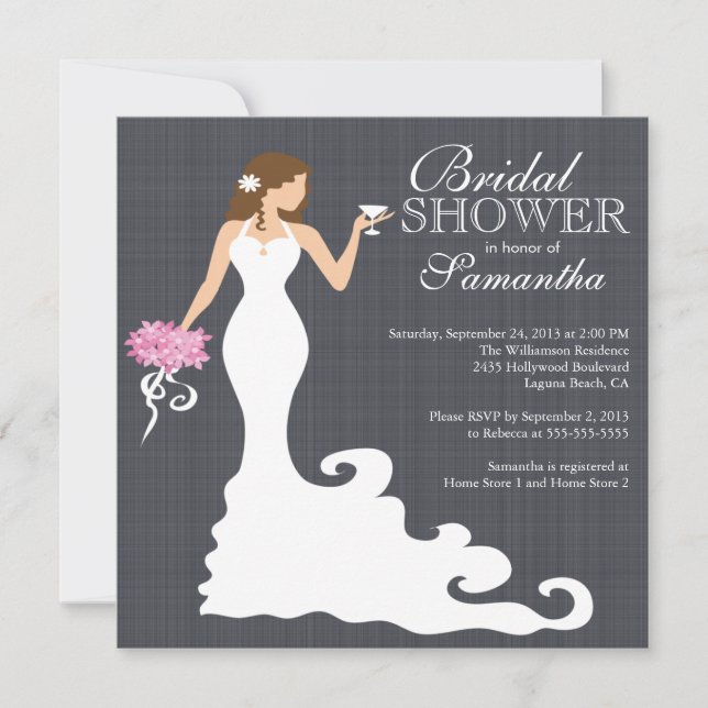 Modern Bride Wine Bridal Shower Invitations (Front)