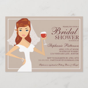 Modern Bride Wine Theme Bridal Shower Invitation