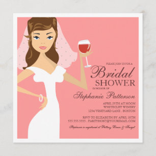 Modern Bride Wine Theme Bridal Shower Invitation