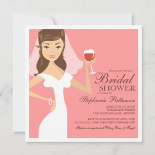 Modern Bride Wine Theme Bridal Shower Invitation