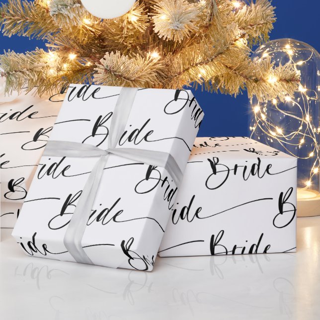 Modern Bride Wrapping Paper in Black and White (Holidays)
