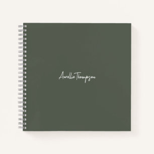Modern Bridesmaid Bridal Sage Green Monogram  Notebook