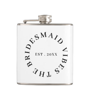 Modern Bridesmaid Club Bachelorette Design Hip Flask