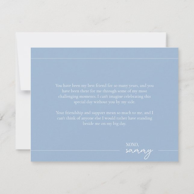Modern Bridesmaid Proposal Card (Back)