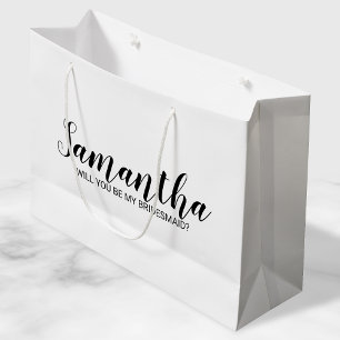 Modern Bridesmaid Proposal Large Gift Bag