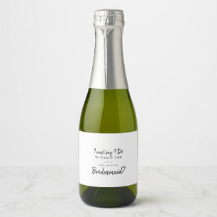 Modern Bridesmaid Proposal Sparkling Wine Label