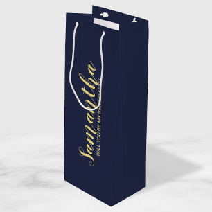 Modern Bridesmaid Proposal Wine Gift Bag