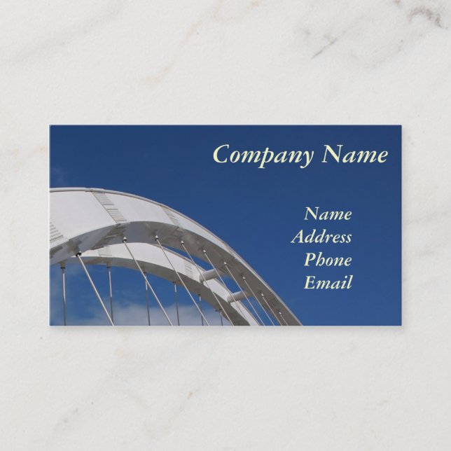 Modern Bridge Design with Blue Sky Business Card (Front)