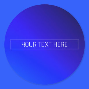 Modern Bright Blue & Purple Gradient Ombre Classic Round Sticker