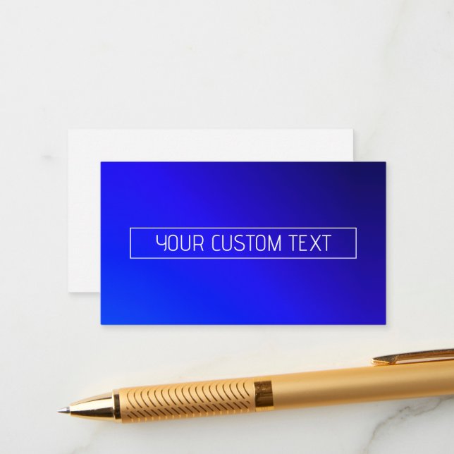 Modern Bright Blue & Purple Gradient Ombre Enclosure Card (Front/Back In Situ)