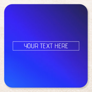 Modern Bright Blue & Purple Gradient Ombre Square Paper Coaster