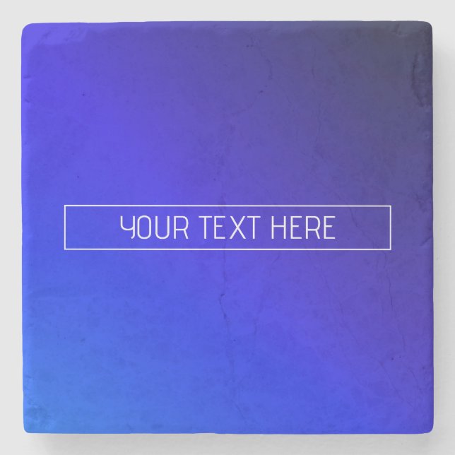 Modern Bright Blue & Purple Gradient Ombre Stone Coaster (Front)