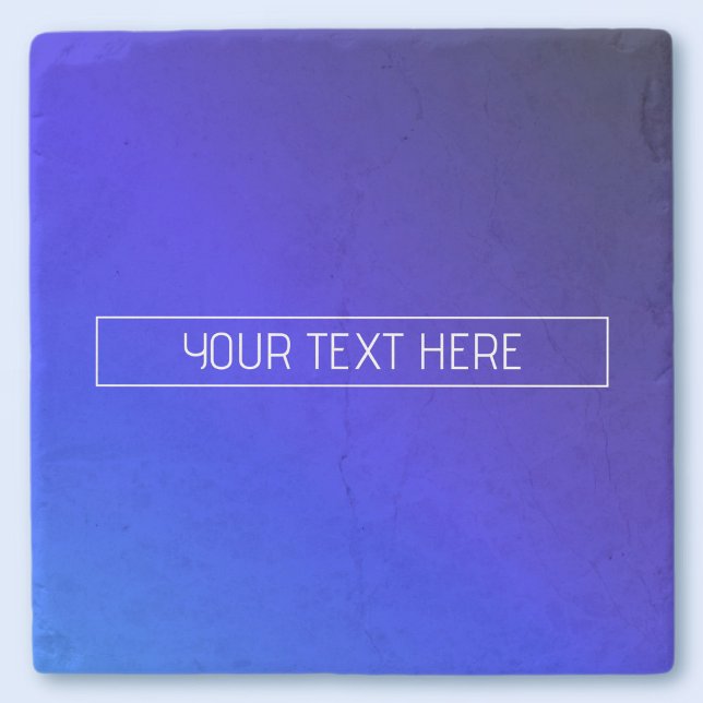 Modern Bright Blue & Purple Gradient Ombre Stone Coaster (Creator Uploaded)
