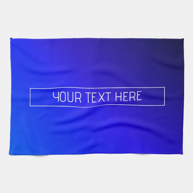Modern Bright Blue & Purple Gradient Ombre Tea Towel (Horizontal)