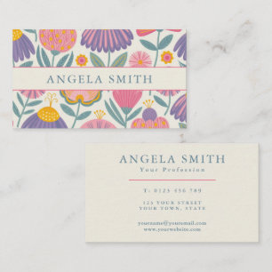 Modern Bright Boho Floral Business Card