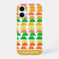 Modern Bright Citrus Geometric Shapes Design