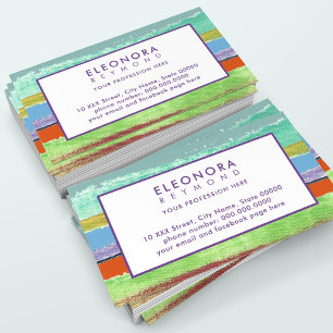 Modern Bright Color Stripes Business Card