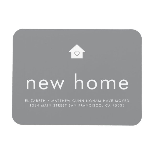 Modern Bright Colour Minimalist New Home Magnet (Horizontal)