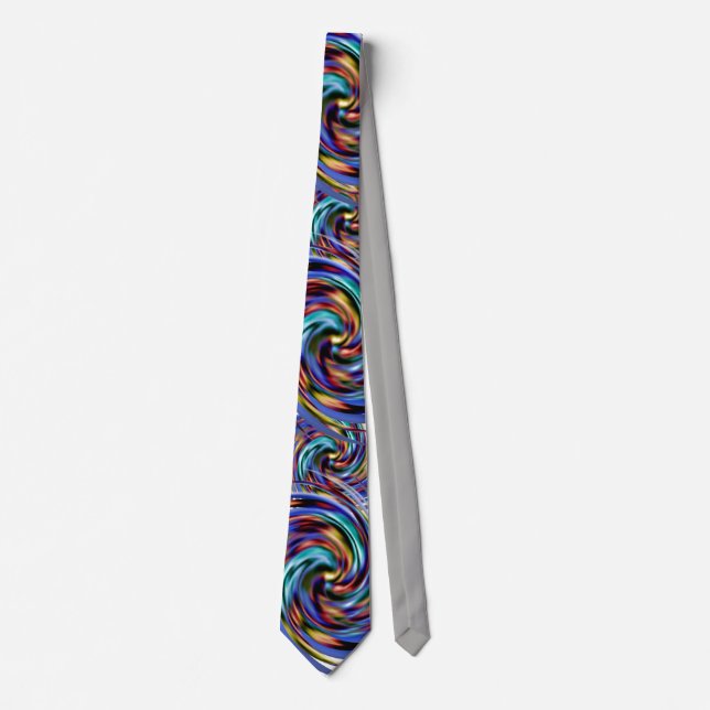 Modern Bright Colour Swirled Pattern Abstract Tie (Front)