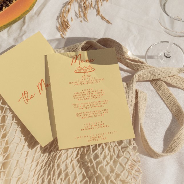 Modern Bright Colourful Hand Drawn Retro Wedding Menu (Creator Uploaded)