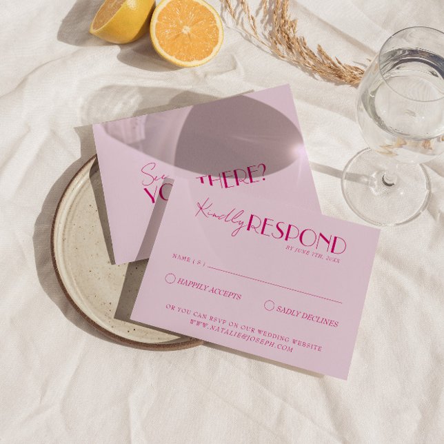 Modern Bright Colourful Retro Fun Funky Wedding RSVP Card (Creator Uploaded)