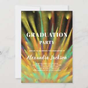  Modern Bright Colours Graduation Party Invitation