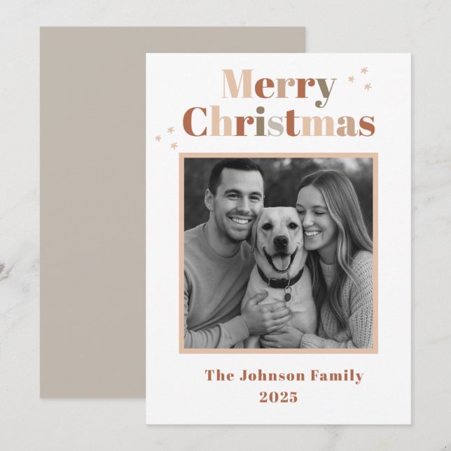  Modern & Bright Family Christmas Card (Front/Back)
