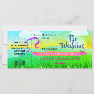 Modern Bright Festival Wedfest Wedding Invitation