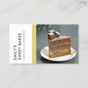 MODERN BRIGHT FUN YELLOW BAKERY CHEF PHOTO BUSINESS CARD