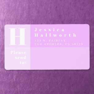 Modern Bright Lavender Return Address & Send To