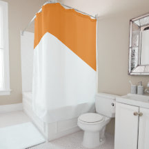 Modern Bright Orange White Geometric Colour Block