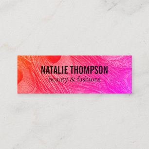 Modern Bright Peacock Feathers Mini Business Card