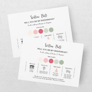 Modern Bright Pink Bridesmaid Information Card