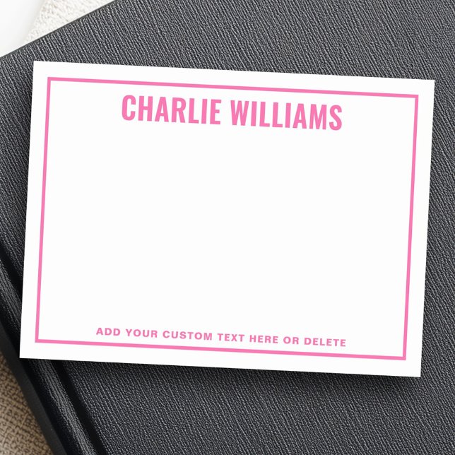 Modern bright pink name border post-it notes (Modern bright pink name border post-it notes)