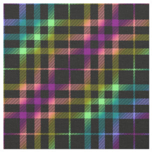 Modern Bright Plaid Unisex Rainbow Pattern Pride Fabric